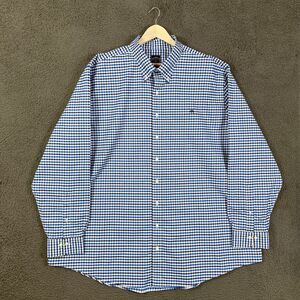 Brooks Brothers Shirt Mens 3XLT Blue Check Stretch OCBD Oxford Button Down